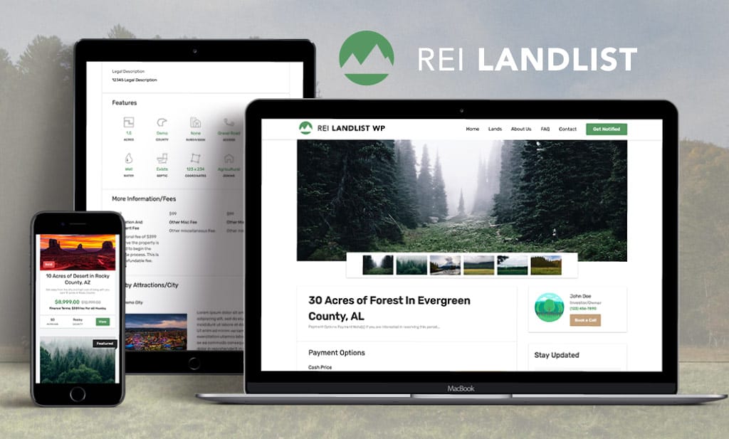 We launched our Land Selling theme: ‘REI Landlist WP’